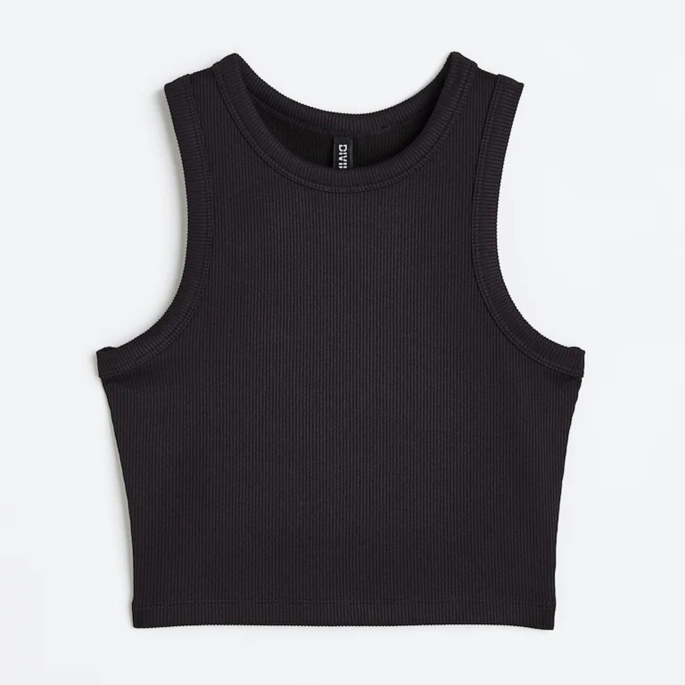 H&M basic black crop top